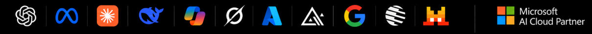 Technology provider logos and approved Microsoft programme badge
